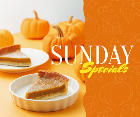 Thanksgiving pumpkin pie offer Facebook Design Template