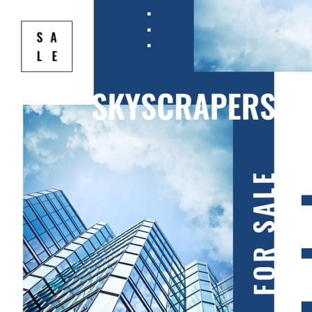 Real Estate Offer Modern Glass Building Instagram AD tervezősablon