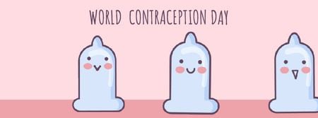 Platilla de diseño Contraception Day Cartoon Condoms Facebook Video cover