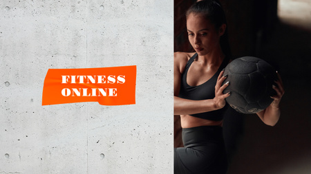 Woman coach at Online Fitness classes Youtube Design Template