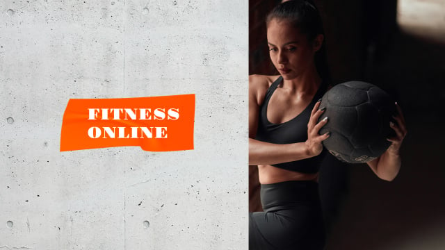 Ontwerpsjabloon van Youtube van Woman coach at Online Fitness classes