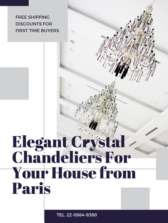 Platilla de diseño Elegant crystal Chandeliers offer Poster US