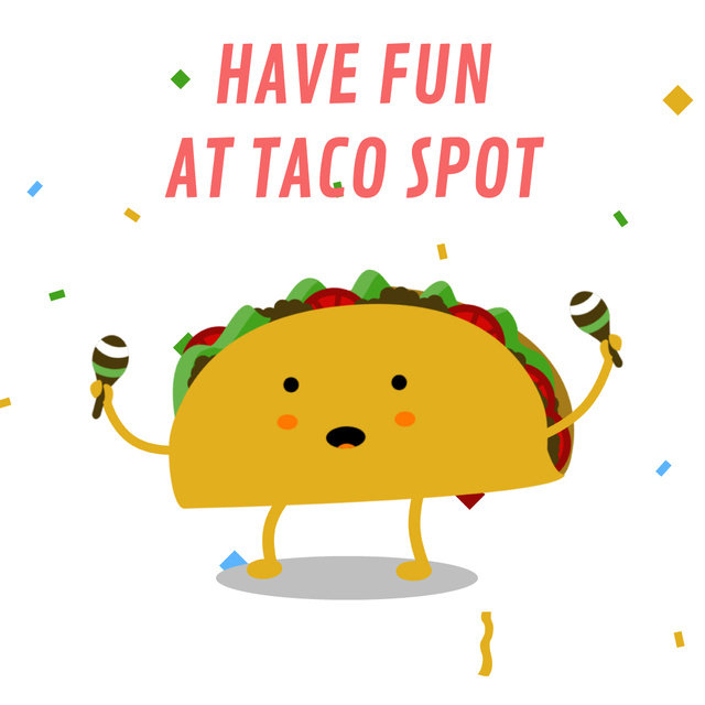 Dancing Taco With Maracas Animated Postデザインテンプレート