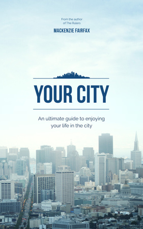 City Guide View of Modern Buildings Book Cover Design Template