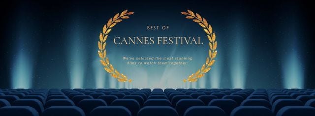 Plantilla de diseño de Cannes Film Festival seats in Cinema Facebook Video cover 