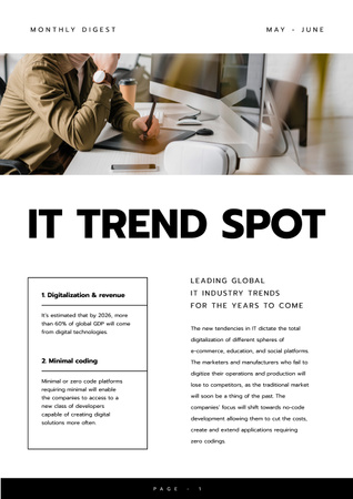 Szablon projektu Leading Global IT industry Trends Newsletter