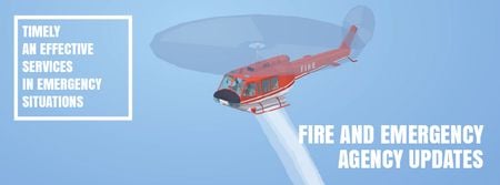Designvorlage Fire helicopter dropping water für Facebook Video cover
