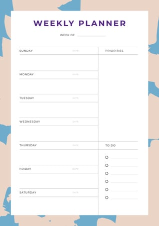 Weekly Planner in Abstract Frame Schedule Planner Πρότυπο σχεδίασης