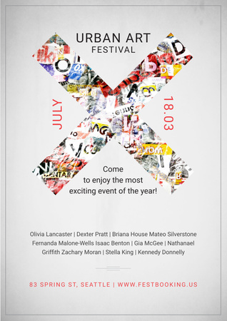 Urban Art Festival Invitation Poster Design Template