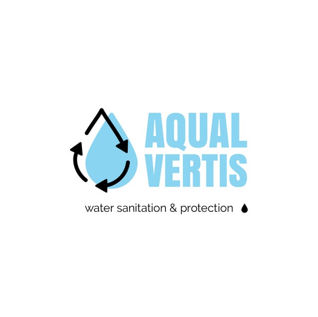 Water Services Ad with Drop in Blue Logo Design Template
