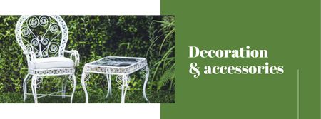 Plantilla de diseño de Decoration and Accessories Offer with Chair and Table Facebook cover 