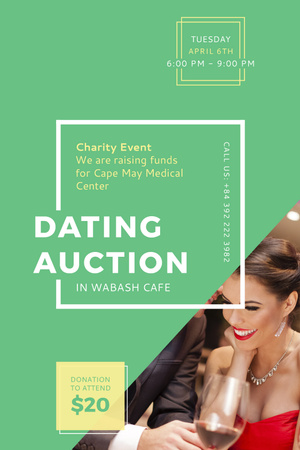 Smiling Woman at Dating Auction Tumblr Design Template