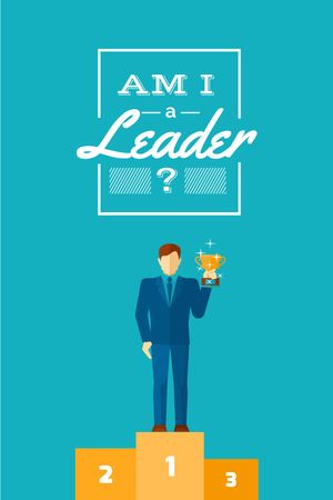 Business leadership concept Man with cup Tumblr – шаблон для дизайну