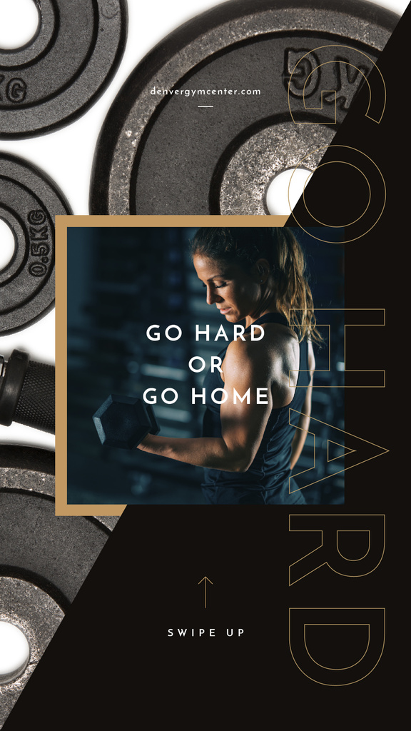 Woman Lifting Dumbbell Instagram Story Design Template