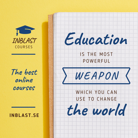 Education Online Courses Ad with Open Notebook Instagram tervezősablon