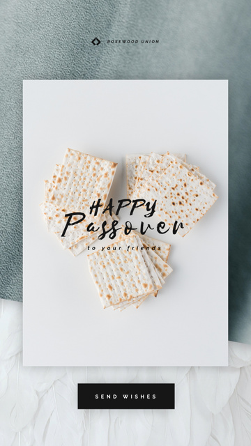 Designvorlage Happy Passover Unleavened Bread für Instagram Video Story