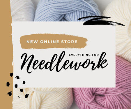New Online Store for Needlework Facebook Design Template