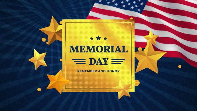 USA Memorial Day waving Flag Full HD video Design Template