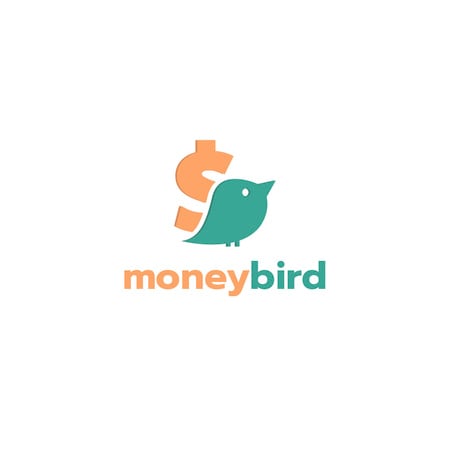 Banking Services Ad with Bird and Dollar Sign Logo Design Template