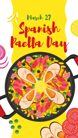 Spanish Paella Day dish Instagram Story Design Template
