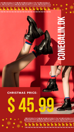 Designvorlage Christmas Sale Woman in Ankle Boots für Instagram Story