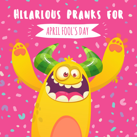 Designvorlage April fool's day monster für Instagram AD