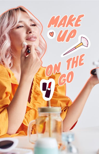 Young Woman applying Lipstick IGTV Coverデザインテンプレート