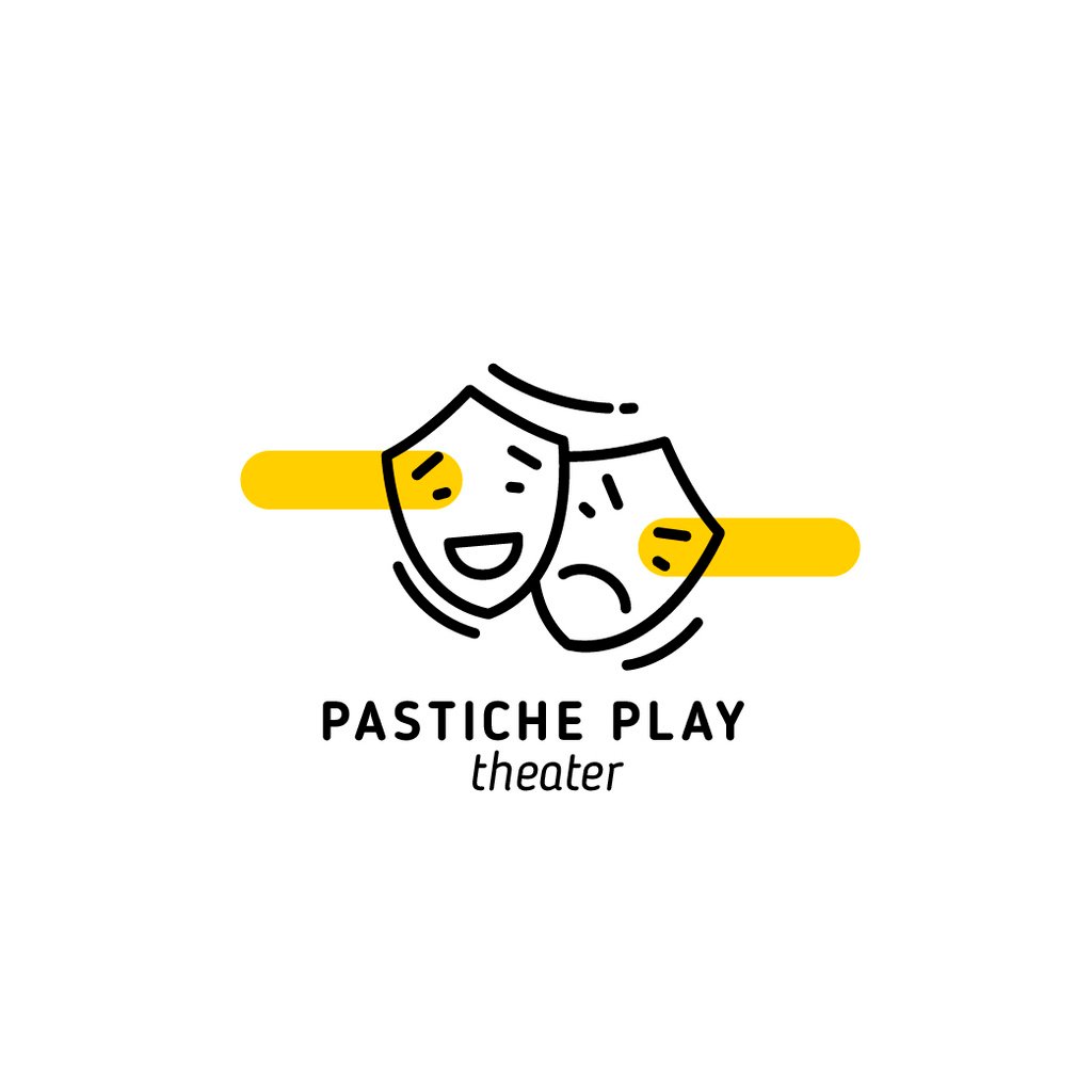 Play Announcement with Theatrical Masks Logo Modelo de Design