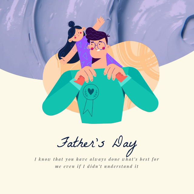 Ontwerpsjabloon van Animated Post van Dad Playing with Daughter on Father's Day 