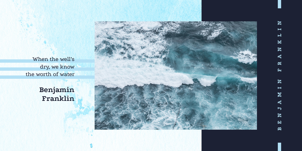 Modèle de visuel Inspirational Quote with Raging Ocean - Image