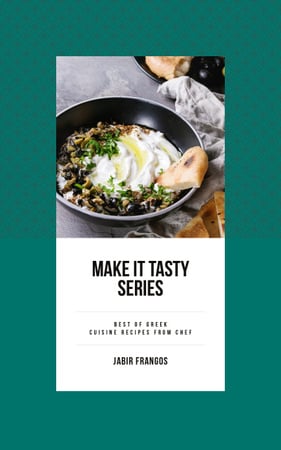 Easy Recipe Tasty Dish of Greek Cuisine Book Cover Tasarım Şablonu