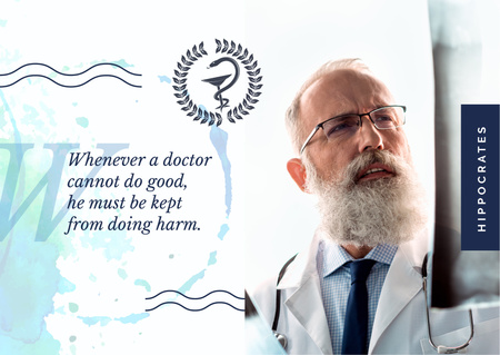 Confident doctor with stethoscope Postcard – шаблон для дизайну
