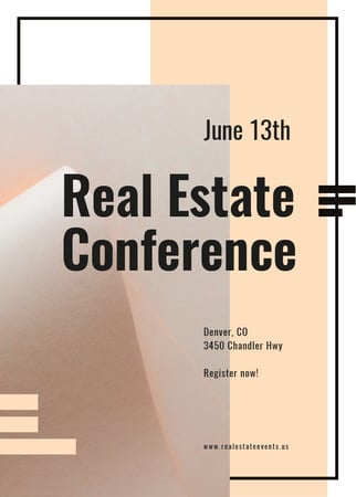 Plantilla de diseño de Real Estate Conference Ad Invitation 