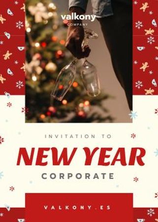 Man with Champagne at New Year Corporate Party Flayer – шаблон для дизайну
