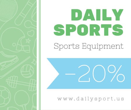 Sports equipment sale on sport icons pattern Facebook Tasarım Şablonu