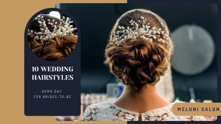Wedding Hairstyle inspiration Bride with Braided Hair FB event cover Design Template