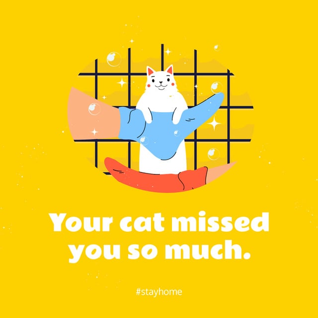 Platilla de diseño Stay Home concept with cute Cat Instagram