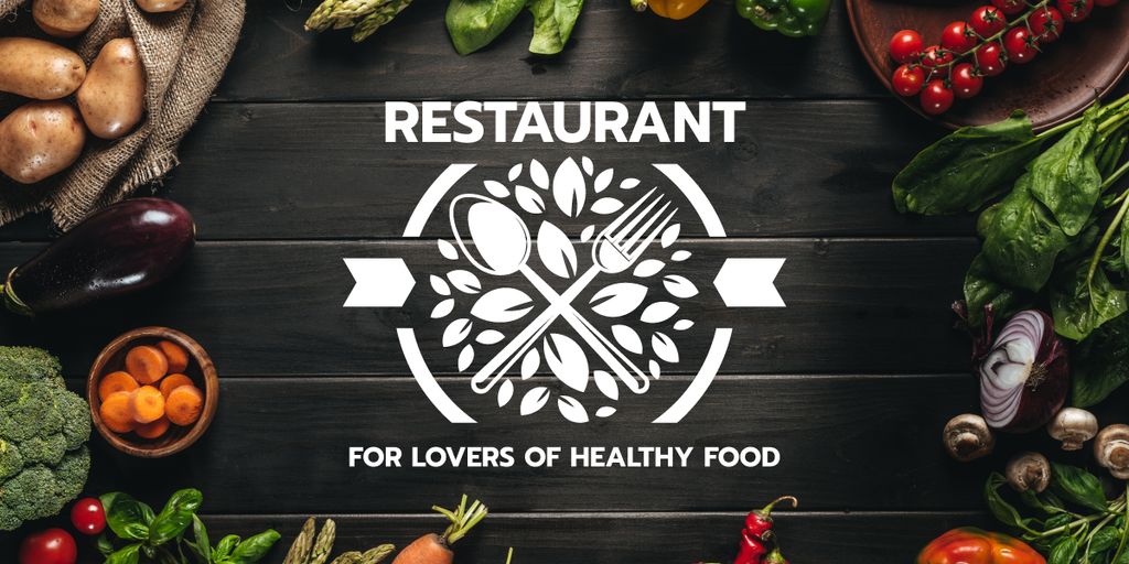 Healthy Food Menu in Vegetables Frame Image Πρότυπο σχεδίασης