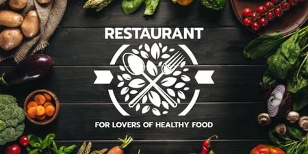 Healthy Food Menu in Vegetables Frame Image Design Template