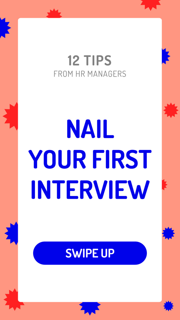 Business Interview tips on bright pattern Instagram Story Design Template