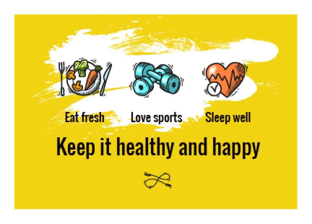healthy lifestyle concept  Card – шаблон для дизайна