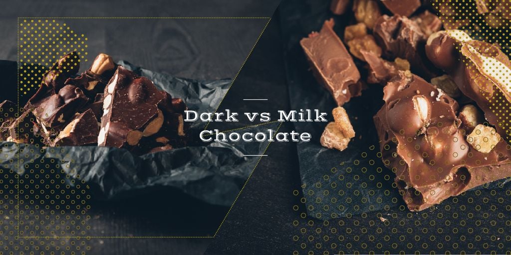 Comparison between Sweet and yummy chocolate pieces Image Design Template
