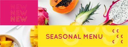 Fresh tropical Fruits menu Facebook cover Tasarım Şablonu