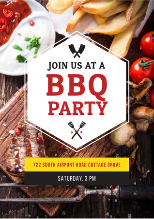 BBQ party Invitation Poster – шаблон для дизайну