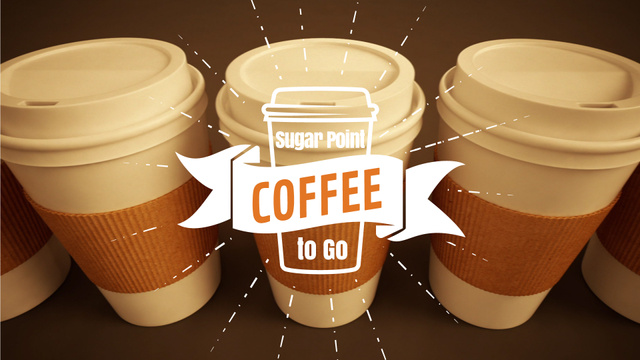 Coffee Shop Offer Take Away Cups Full HD video Modelo de Design