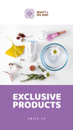 Plantilla de diseño de Beauty Shop Offer with Natural Skincare Products Instagram Story 