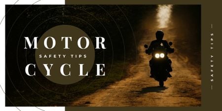 Biker riding his motorcycle Image Design Template