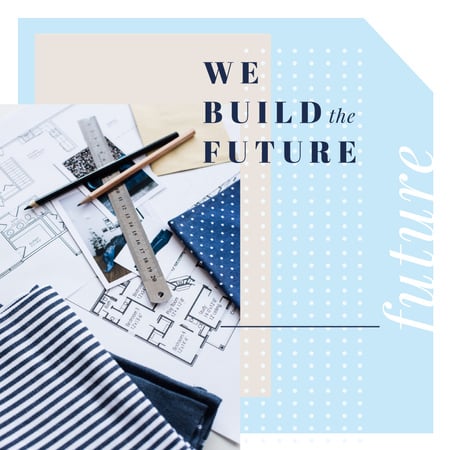 Architectural prints on table Instagram AD Design Template