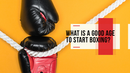 Boxing Guide Gloves in Red Youtube Thumbnail Design Template