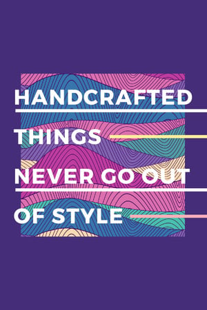 Handcrafted things Quote on Waves in purple Tumblr Design Template